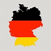Alemania mapa alemania bandera alemania silueta | Vector Premium