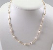 Estate Vintage 14K Yellow Gold Pearl Tin Cup Necklace Chain 18