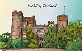 Sketch Landscape of Dublin City, Ireland, Malahide Castle, Free Stock ...