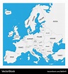 Map of europe with names of sovereign countries Vector Image