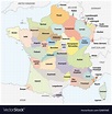 Outline map main french regional languages Vector Image