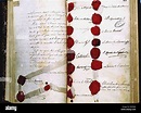 Die Schlussakte des Wiener Kongresses, den 9. Juni 1815. Museum ...