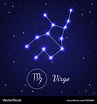 Virgo zodiac sign stars on the cosmic sky Vector Image