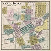 Santa Rosa map - Old map of Santa Rosa print - Fine giclee reproduction ...