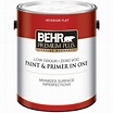 BEHR PREMIUM PLUS Interior Flat Paint & Primer - Ultra Pure White, 3 ...