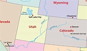 Mapa de Utah - EUA Destinos