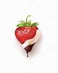 Hermosas fresas en chocolate blanco y negro. ilustración vectorial de ...