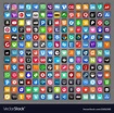 Set of popular social media icons Royalty Free Vector Image
