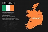 mapa de irlanda muy detallado con bandera, capital y pequeño mapa del ...