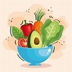 cuenco con verduras frescas y saludables 2553594 Vector en Vecteezy