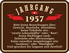 Amazon.de: Jahrgang 1957 Blechschild (22cm x 17cm)