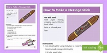 How to Make a Message Stick Craft Instructions - Twinkl