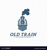 Classic train logo concept locomotive logo design Vector Image