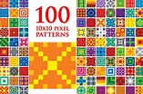 One Hundred 10x10 Pixel Patterns | Illustrator Graphics ~ Creative Market