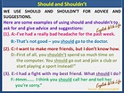Using SHOULD and SHOULDN’T | Vocabulary Home