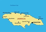 Large map of Jamaica with major cities | Jamaica | North America ...