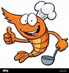 Ilustración vectorial de Cartoon chef camarones Imagen Vector de stock ...