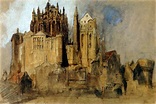 John Ruskin, La Merveille, Mont St Michel, Normandy, 1848. Pencil ...