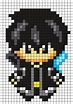 SAO_Kirito by HoshiNoKaabi on Kandi Patterns | Pixel art grid, Anime ...