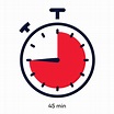 Timer 45 minutes symbol color line style 7224953 Vector Art at Vecteezy