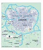 Carte de Londres, plan des 150 principaux lieux