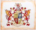 Hand painted family crests by Jamie Hansen - Coat of arms with Dragons