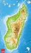 Physical Map of Madagascar, shaded relief outside