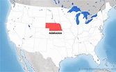 Where is Nebraska located on the map?