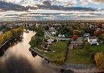 Aerial Panorama Over Plattsburgh in New York State Stock Photo - Image ...