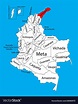 Map region la guajira colombia province Royalty Free Vector