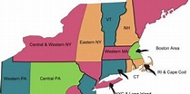 Mapa da região nordeste do estados unidos - EUA), região nordeste (mapa ...