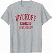 Amazon.com: Wyckoff New Jersey NJ Vintage Sports Design Red Design T ...