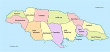 Map of jamaica west indies with parishes - Map of jamaica west indies ...