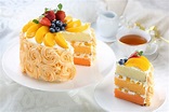 Three Layer Peach Cake (Triple Gradient Peach Cake) - Kuali