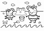 Dibujos para colorear de Peppa Pig en verano e1549941263448 | Peppa pig ...