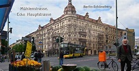 Die Hauptstraße Berlin Schöneberg vor 100 Jahren. Montage alt und neu ...