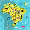 Tourist map of Brazil: tourist attractions and monuments of Brazil