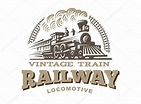 Locomotive logo illustration, vintage style emblem Stock Vector Image ...