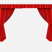 a red curtain with pleated edges on a white background