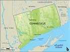 Geographical Map of Connecticut and Connecticut Geographical Maps