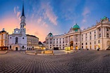 Cityscape image of Vienna, Austria with St. Michael's Square during ...