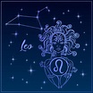 Zodiac sign Leo a beautiful girl. The Constellation of Leo. Night sky ...