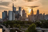 Philadelphia skyline at sunrise : r/philadelphia