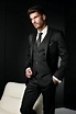 Italienische Luxus schwarz hochzeit Anzüge Für Mann Jacke Hosen Formale ...