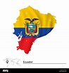 Mapa de Ecuador con la bandera - ilustración vectorial Imagen Vector de ...
