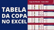 Tabela da Copa do Mundo 2022 no Excel - YouTube