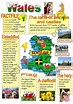 the wales map with pictures and words to describe what country is ...