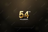 54 aniversario con números y puntos dorados | Vector Premium