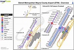 Mapa del aeropuerto de Detroit: terminales y puertas del aeropuerto de ...