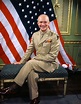 Dwight Eisenhower smiling after giving a press conference on allied ...